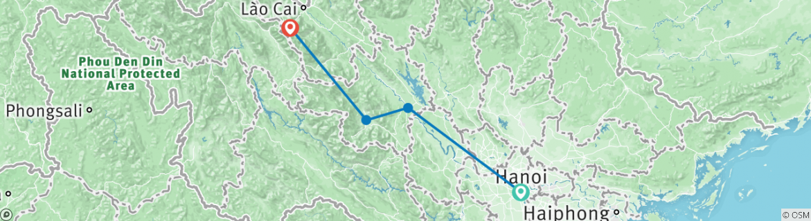Karte mit der Reiseroute