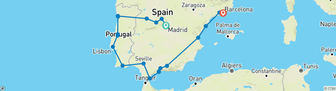 Imagen de un mapa que muestra la ruta del circuito