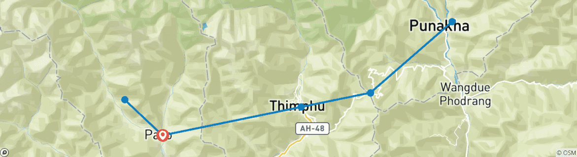 Image d'une carte montrant l'itinéraire du circuit