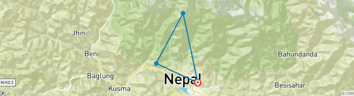 Image d'une carte montrant l'itinéraire du circuit
