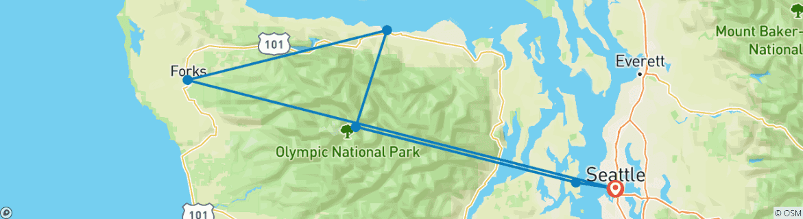 Image d'une carte montrant l'itinéraire du circuit