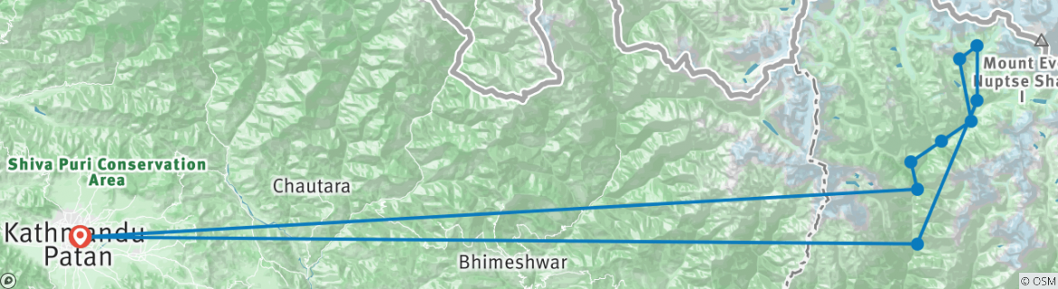 Karte mit der Reiseroute