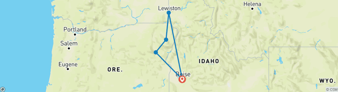 Image d'une carte montrant l'itinéraire du circuit
