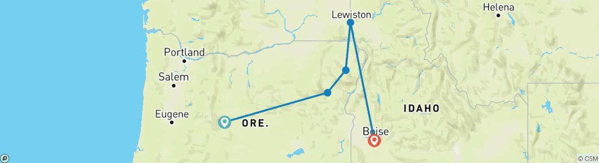 Image d'une carte montrant l'itinéraire du circuit