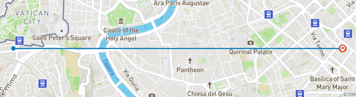 Image d'une carte montrant l'itinéraire du circuit