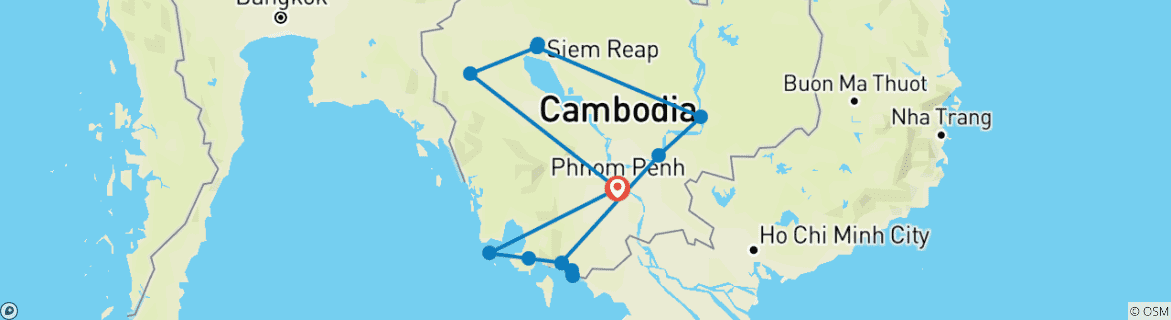 Carte du circuit L'ultime aventure cambodgienne