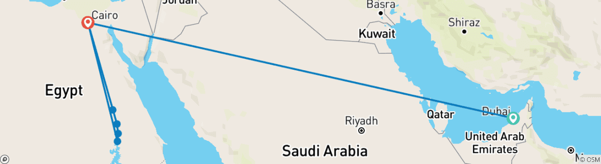 Image d'une carte montrant l'itinéraire du circuit