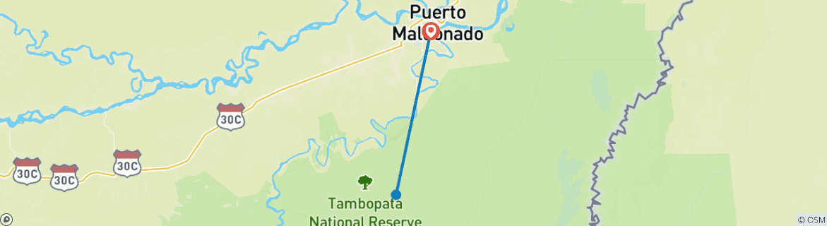 Image d'une carte montrant l'itinéraire du circuit