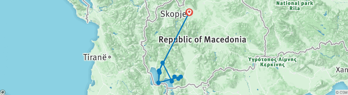 Karte mit der Reiseroute