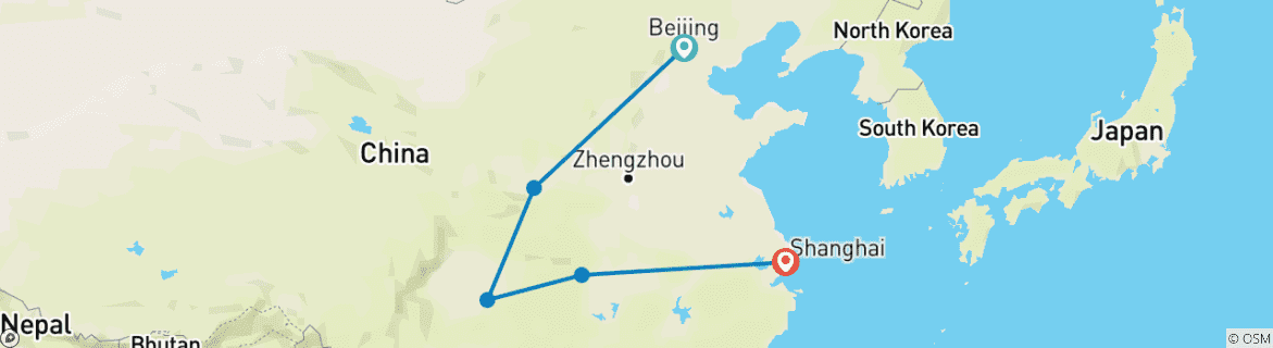 Image d'une carte montrant l'itinéraire du circuit