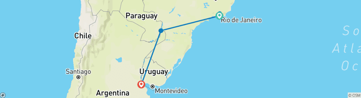 Image d'une carte montrant l'itinéraire du circuit