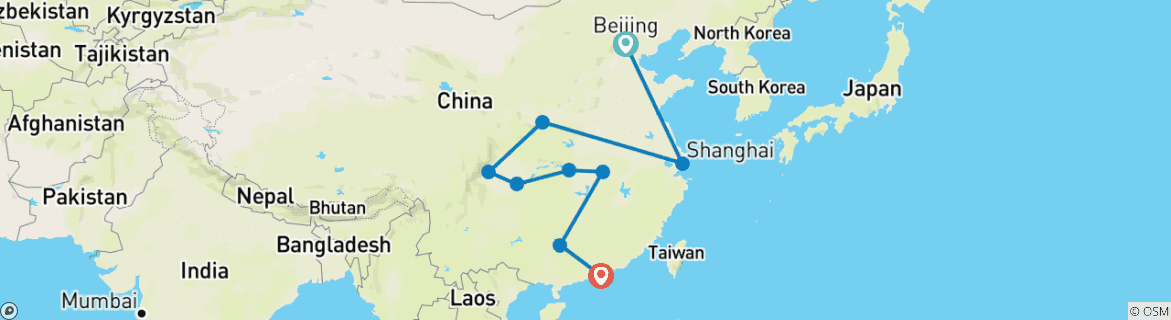 Imagen de un mapa que muestra la ruta del circuito