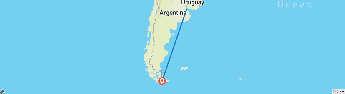 Foto van een kaart met de route van de rondreis