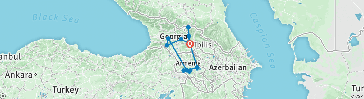 Image d'une carte montrant l'itinéraire du circuit