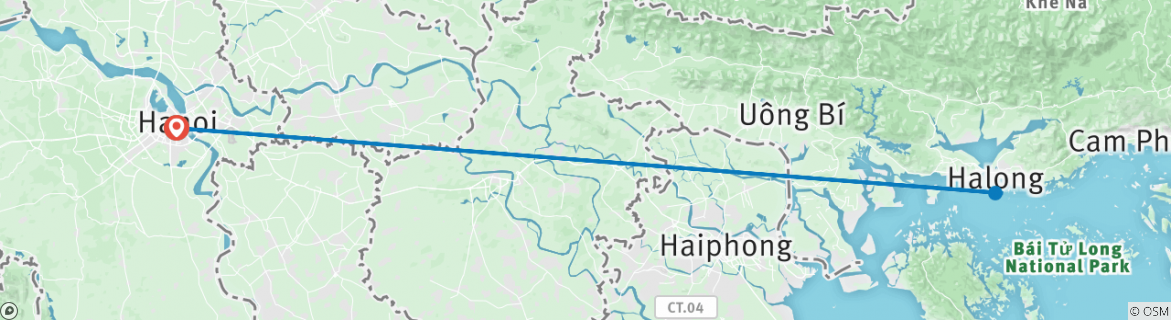 Karte mit der Reiseroute