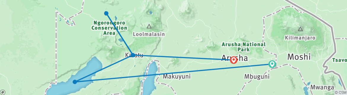 Image d'une carte montrant l'itinéraire du circuit
