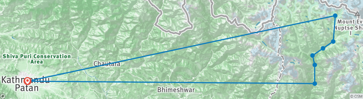 Karte mit der Reiseroute