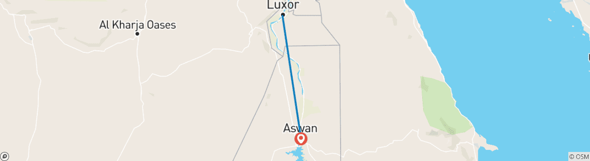 Image d'une carte montrant l'itinéraire du circuit