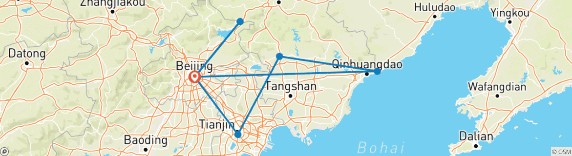 Karte mit der Reiseroute