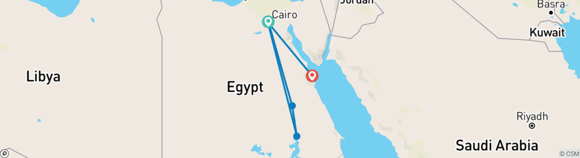 Image d'une carte montrant l'itinéraire du circuit