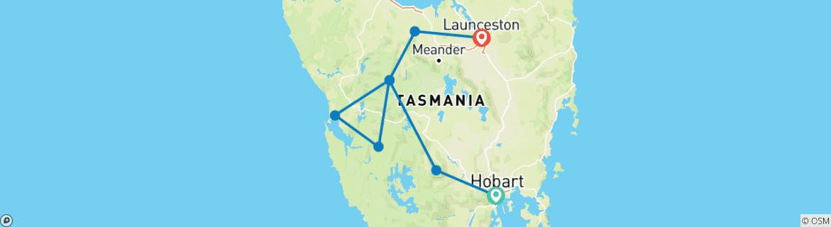 Image d'une carte montrant l'itinéraire du circuit