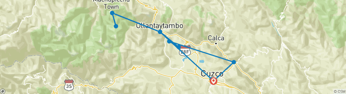 Image d'une carte montrant l'itinéraire du circuit