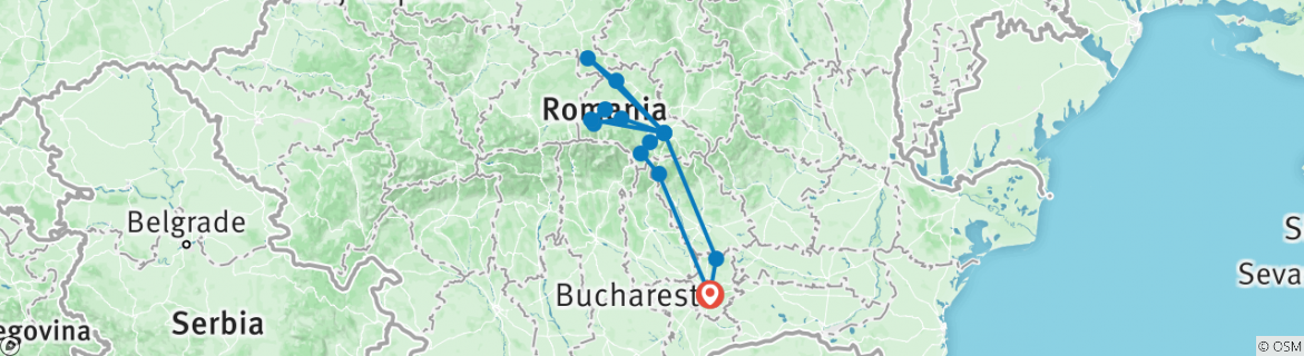 Karte mit der Reiseroute