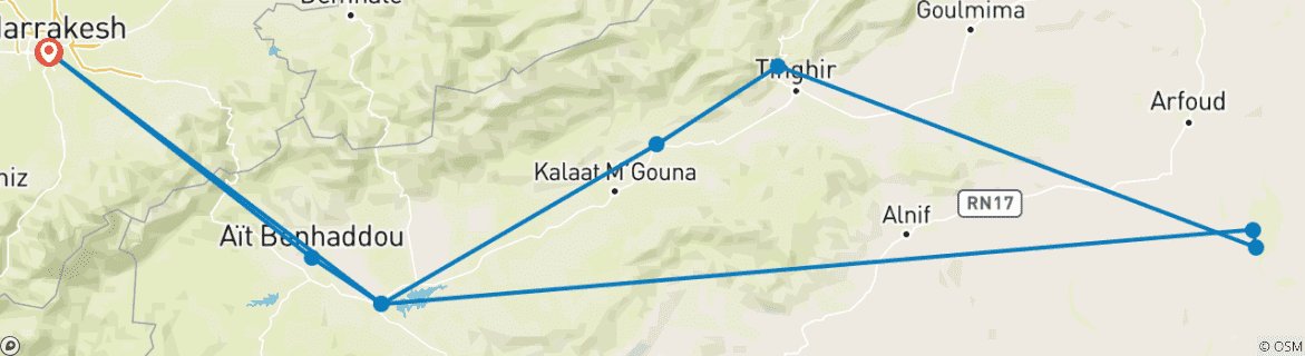 Imagen de un mapa que muestra la ruta del circuito