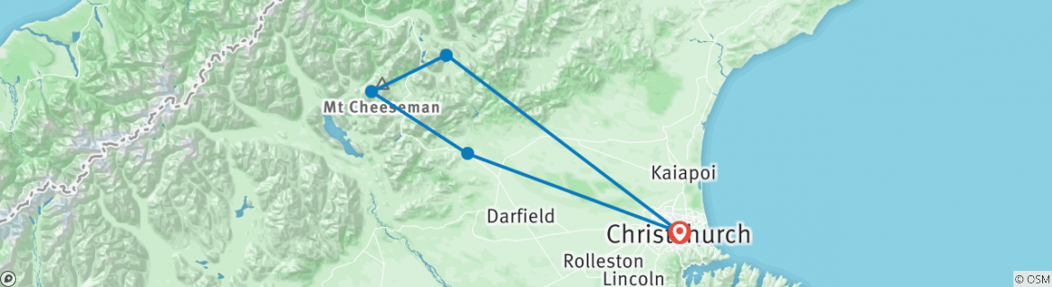 Karte mit der Reiseroute