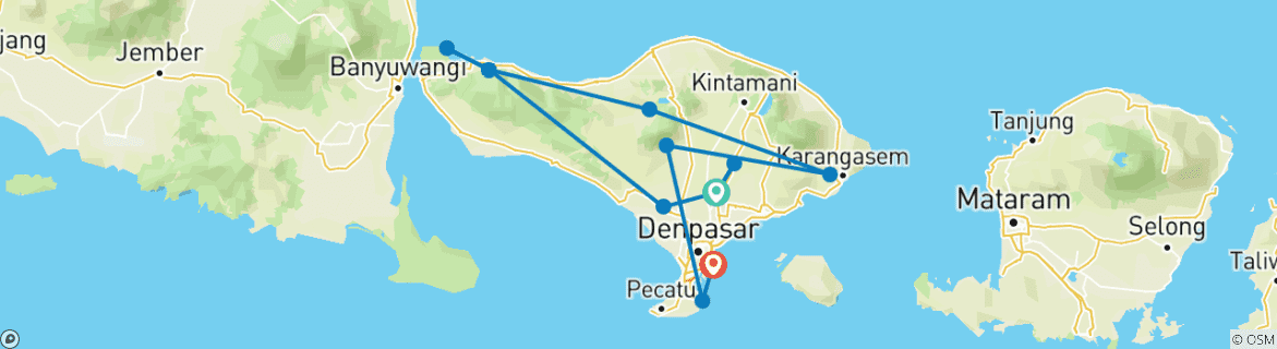 Image d'une carte montrant l'itinéraire du circuit