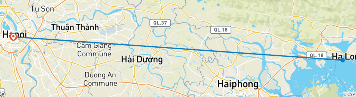 Image d'une carte montrant l'itinéraire du circuit