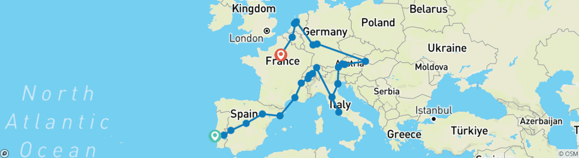 Imagen de un mapa que muestra la ruta del circuito