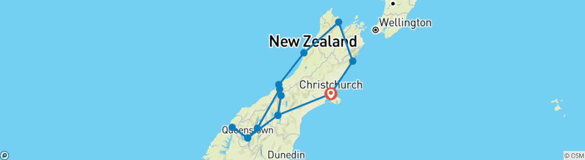 Image d'une carte montrant l'itinéraire du circuit