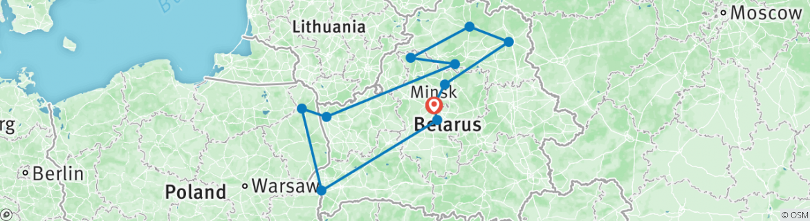 Karte mit der Reiseroute