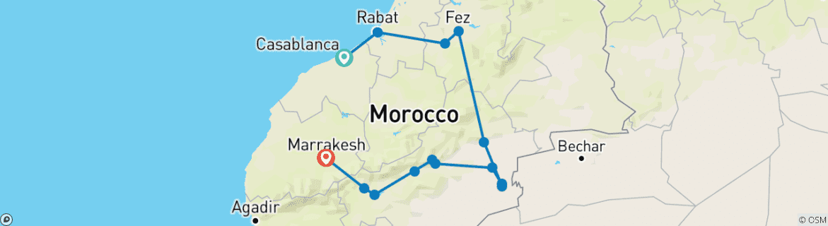 Imagen de un mapa que muestra la ruta del circuito