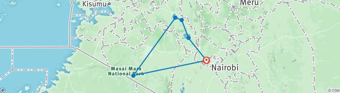 Foto van een kaart met de route van de rondreis