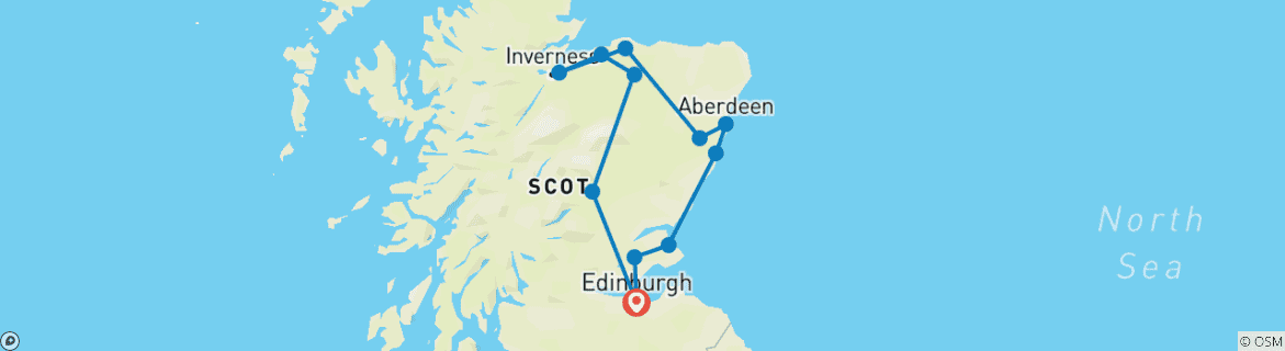 Image d'une carte montrant l'itinéraire du circuit