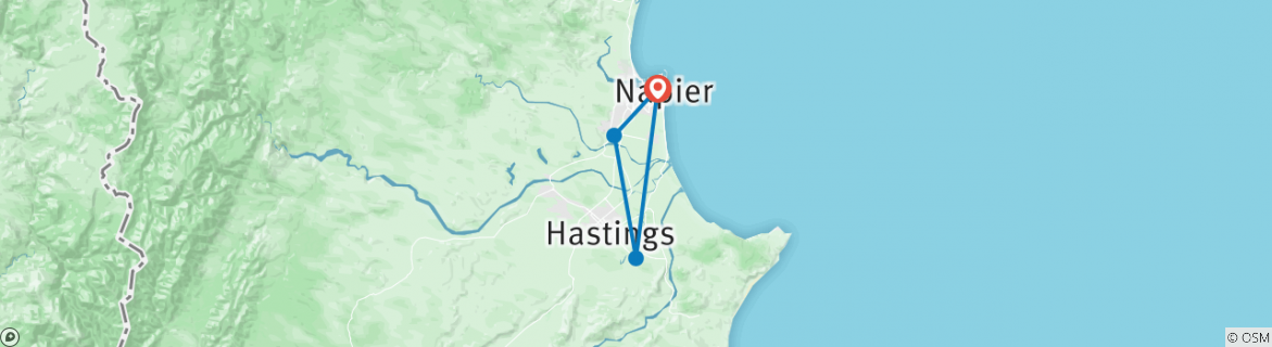 Karte mit der Reiseroute