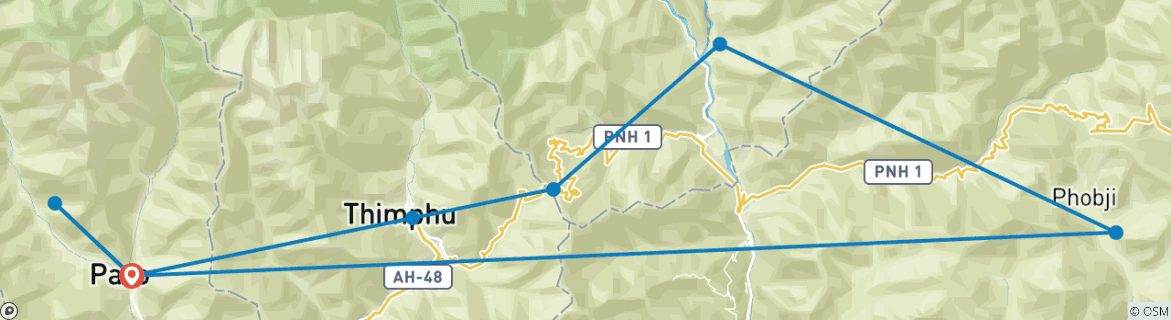 Karte mit der Reiseroute