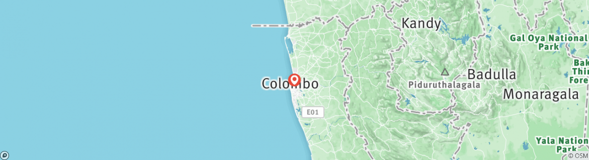 Carte du circuit Voyage urbain, escale à Colombo