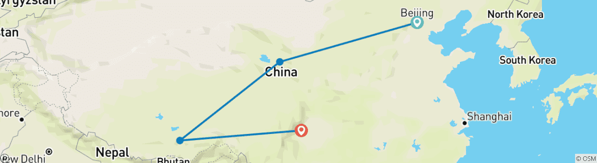 Foto van een kaart met de route van de rondreis