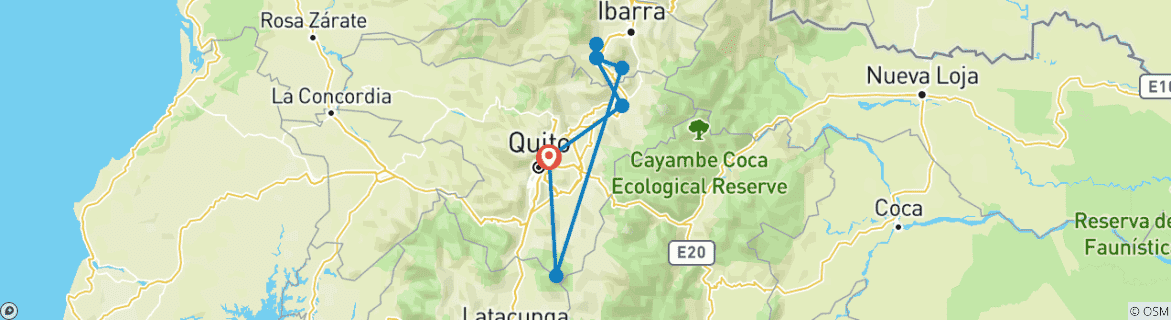 Foto van een kaart met de route van de rondreis