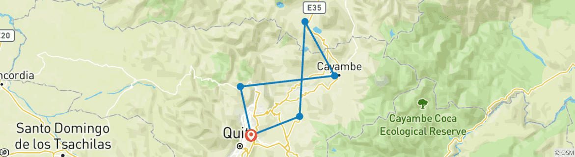 Karte mit der Reiseroute