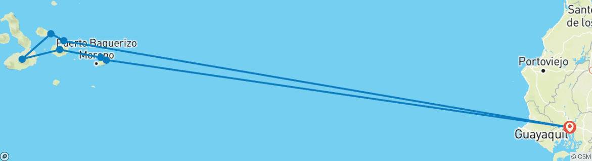 Foto van een kaart met de route van de rondreis