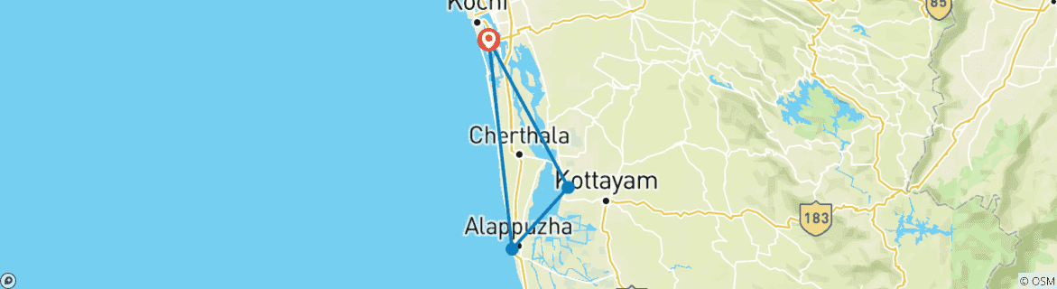 Image d'une carte montrant l'itinéraire du circuit