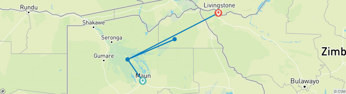 Image d'une carte montrant l'itinéraire du circuit