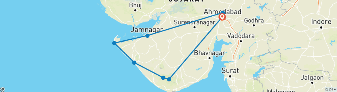 Imagen de un mapa que muestra la ruta del circuito