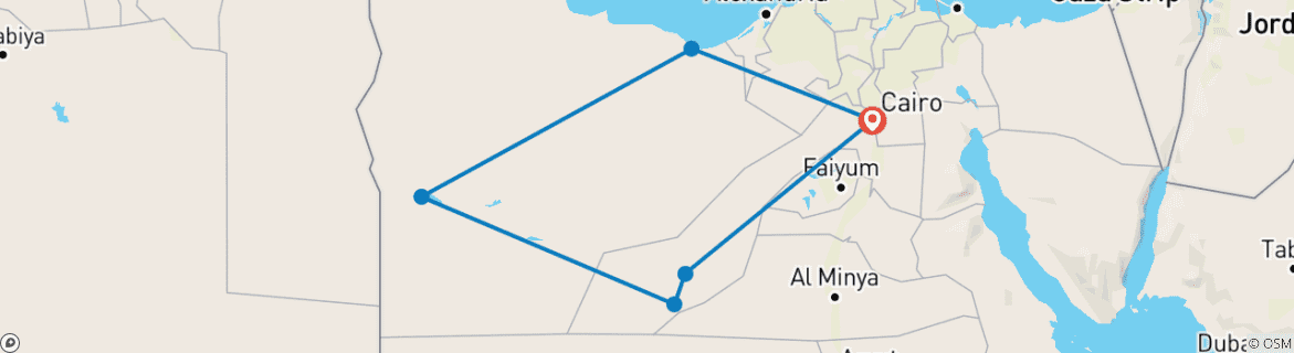 Image d'une carte montrant l'itinéraire du circuit
