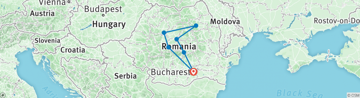 Karte mit der Reiseroute