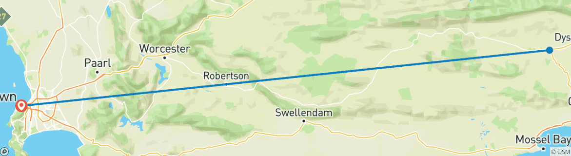 Karte mit der Reiseroute